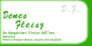 denes fleisz business card